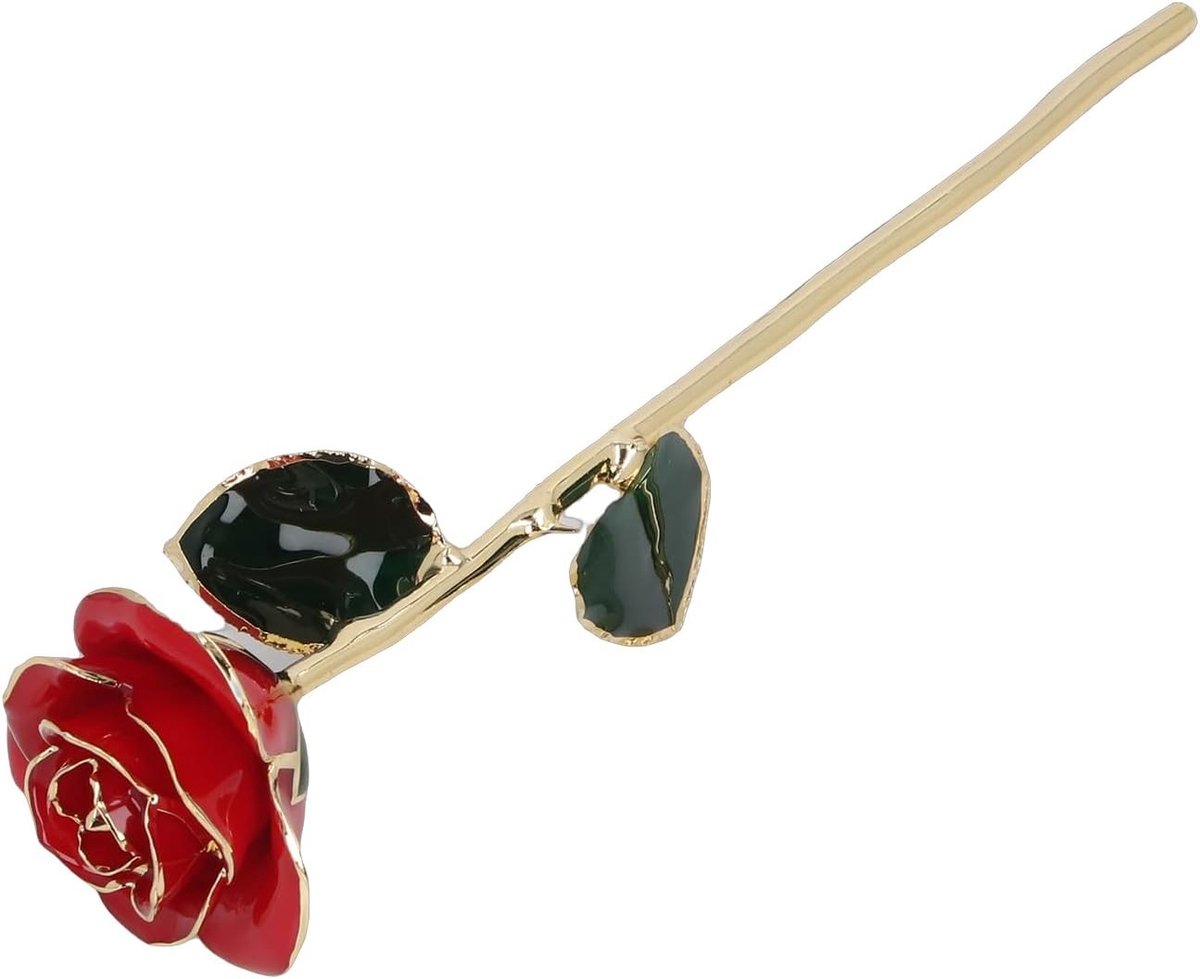 24K Gouden Roos met Stand - Perfect Cadeau voor Verjaardag, Bruiloft, of Valentijnsdag voor Vriendin, Moeder, of Grootmoeder