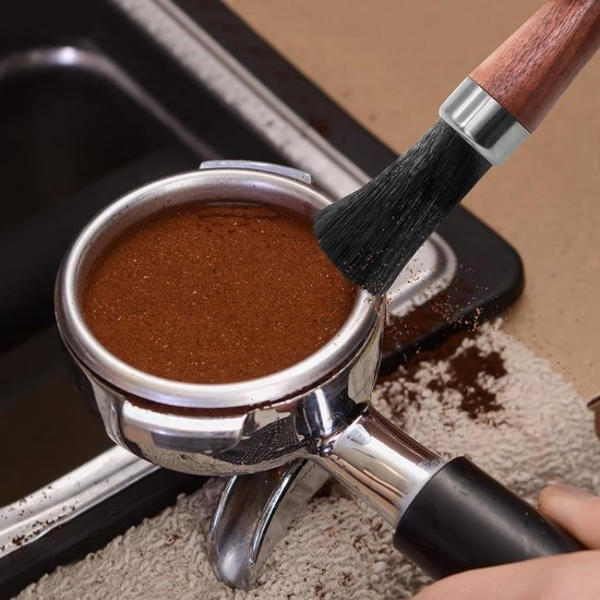 Set van 2 Barista Borstels voor Koffie, Nylon Schoonmaakborstels en Zeefhouder voor Espresso en Koffiemolen — afbeelding 4