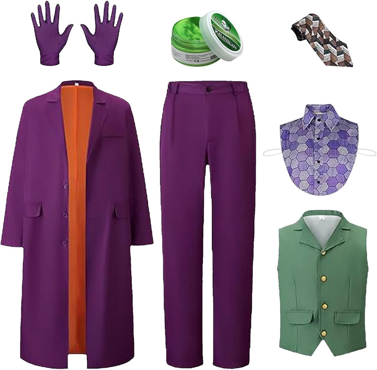 Violet Joker Kostuum voor Mannen - Grappig en Eng Halloween Kostuum voor Cosplay en Horror Thema