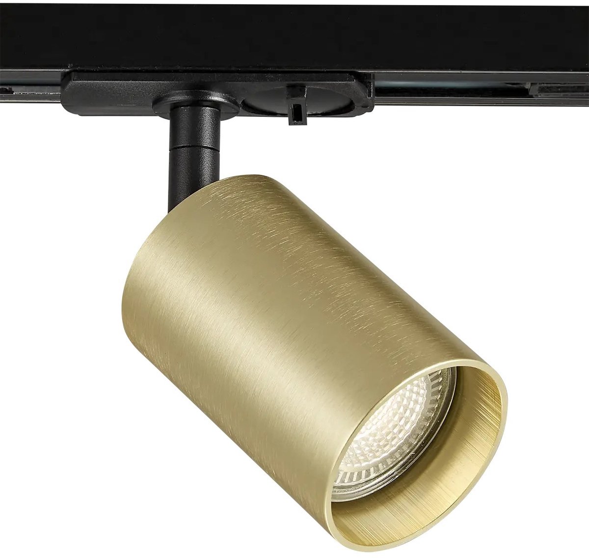 Taboo railspot voor monofase railsysteem, GU10-fitting excl. lamp, dimbaar, aluminium zwart/geborsteld goud