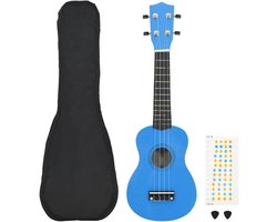 vidaXL - Ukuleleset - met - tas - voor - kinderen - sopraan - 21'' - blauw