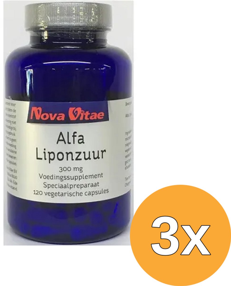 3x Nova Vitae Alfa Liponzuur 300 Mg (120 capsules)