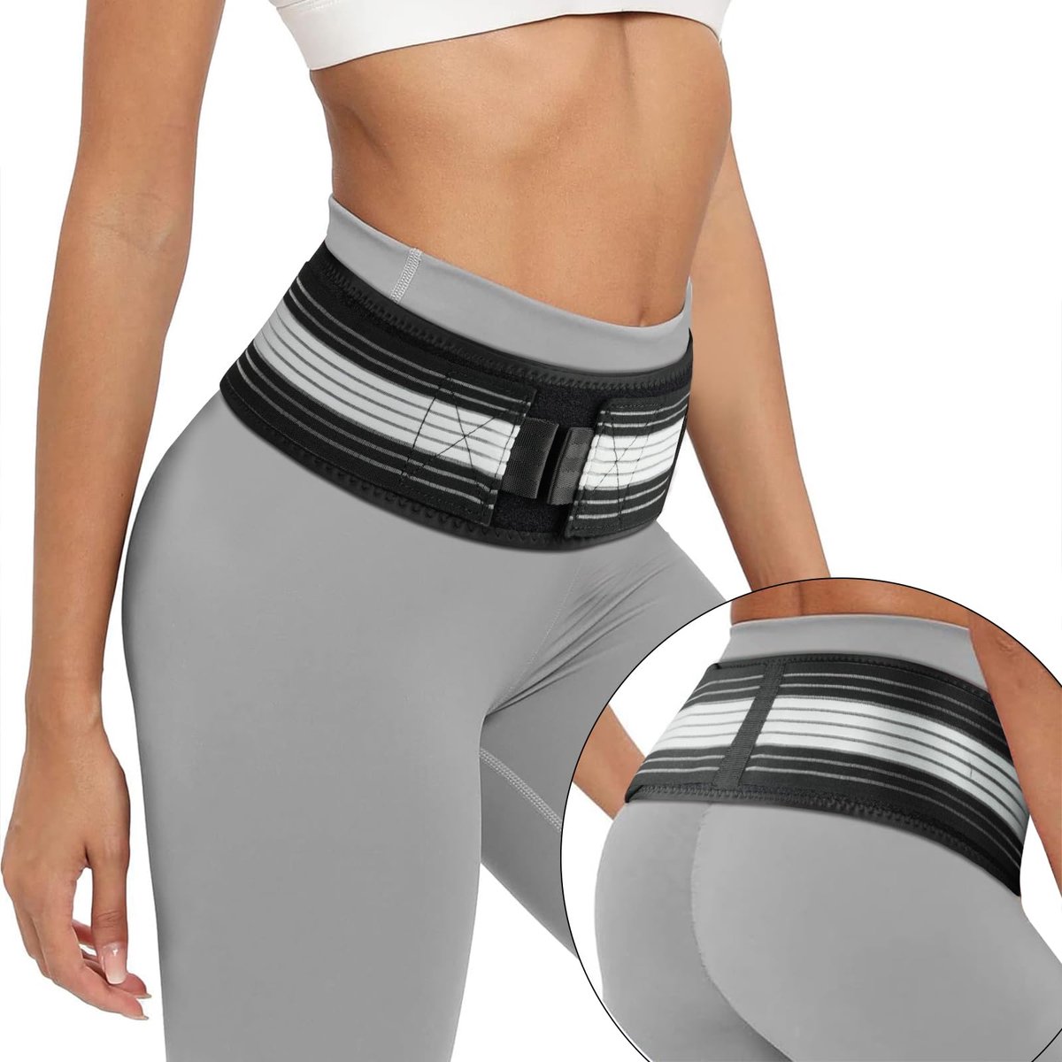AOGOE Sacro-iliac SI-gewrichtsheupgordel, sacro-iliacale heupsteunband voor mannen en vrouwen, onderrug - ShopVlot