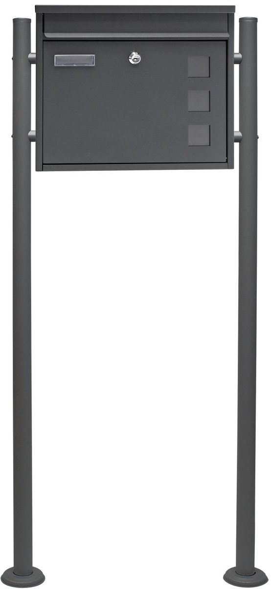 Famanu – Wandbrievenbus set, antraciet poedercoating, eenvoudig ontwerp