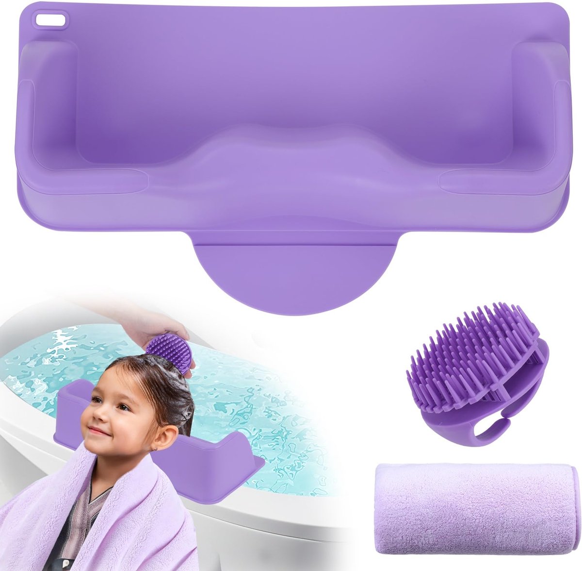 Sockywin Mobiele haarwastafel thuis voor kinderen, haarwastafel voor wastafel, badkuip, scheurvaste siliconen shampoo - ShopVlot