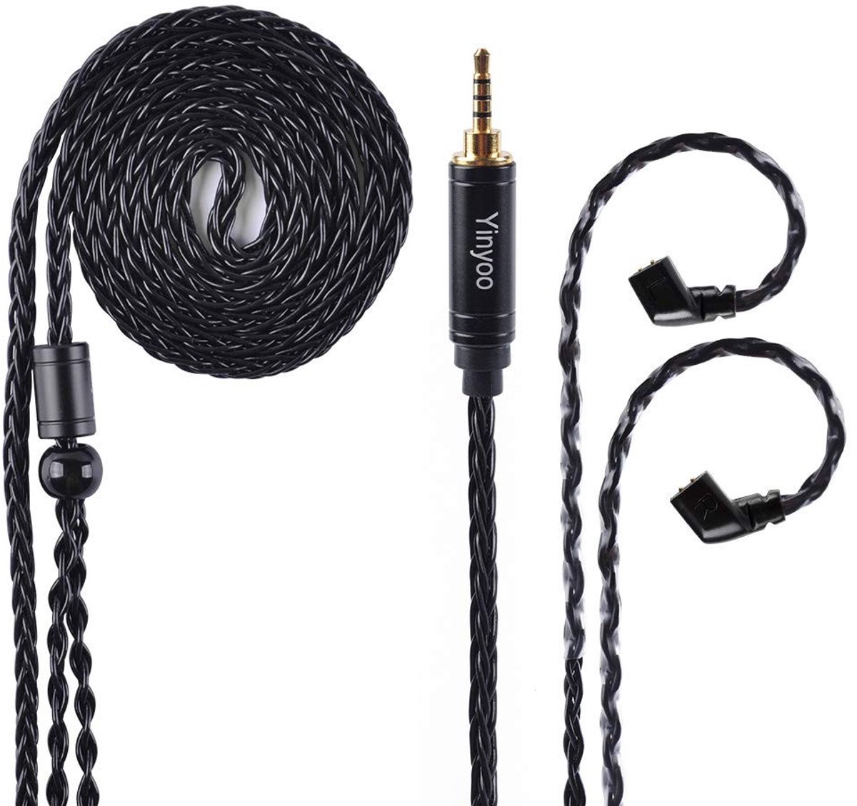 8-Core Zilver Geplateerde Koper Kabel 2pin 0.8mm Oordopjes Kabel met 2.5mm Plug voor Universele In-Ear Monitoren en Audiokwaliteit Verbetering