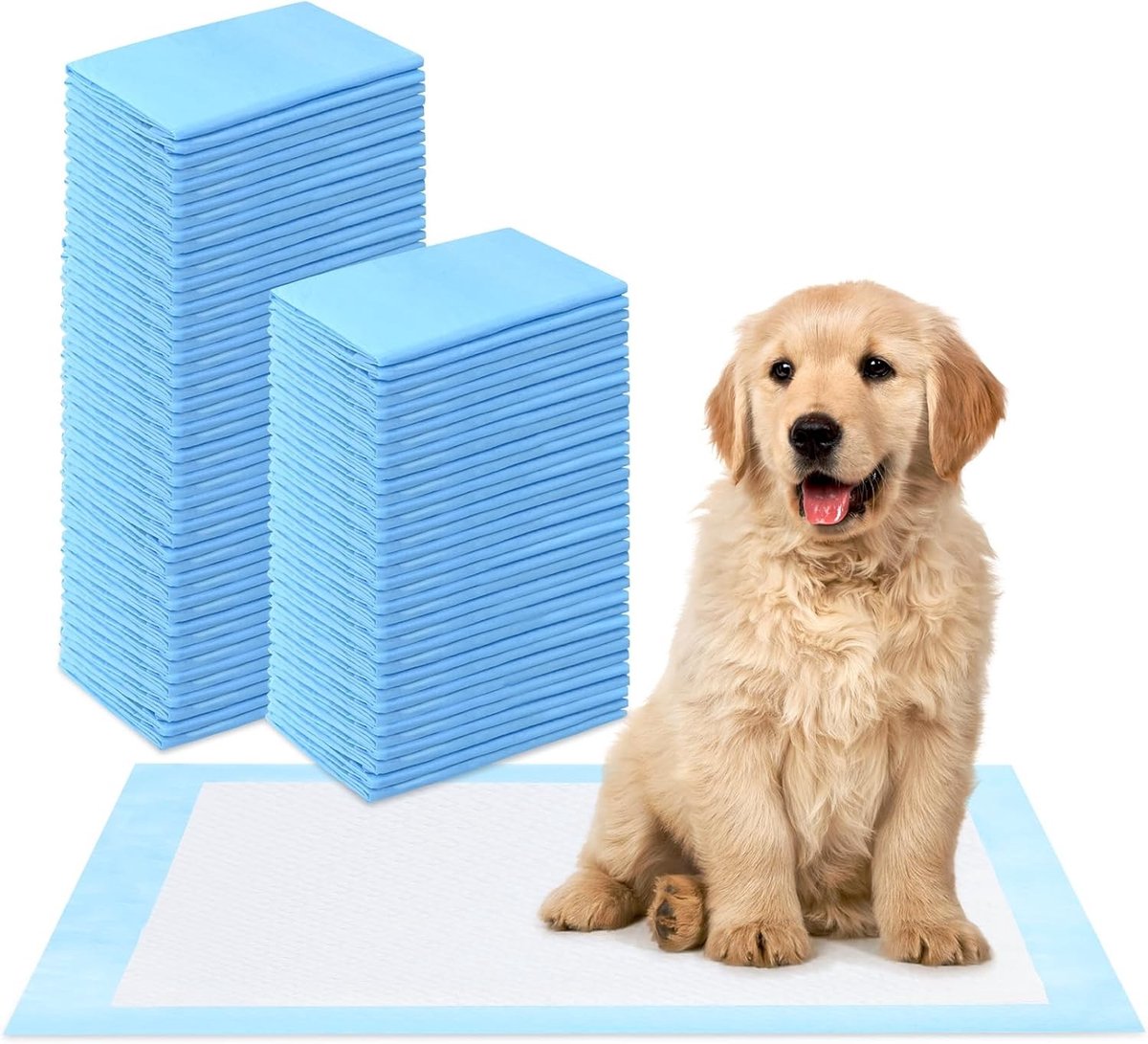 Puppy Pads voor Honden, 60 x 60 cm, 50 Stuks, Lekvrije Training Matten, Super Absorbent, Ideaal voor Puppy Training en Dierenverzorging
