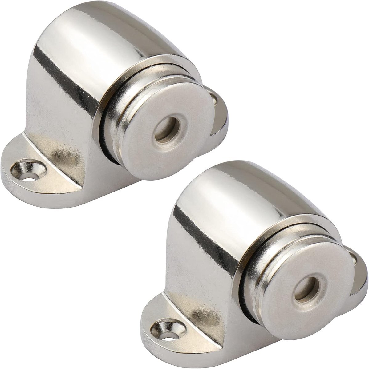 Stainless Steel Magnetische Deurstoppers Set van 2, Geborsteld Nikkel, Vloermontage, Duurzaam en Stijlvol