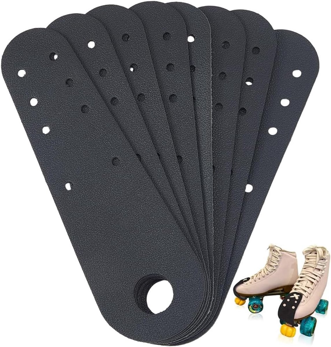 8 Stuks PU Leren Roller Skate Teenbeschermers - Universele Pasvorm, Bescherming en Onderhoud voor Skaten, Professionele Accessoires voor Persoonlijke Aanpassing