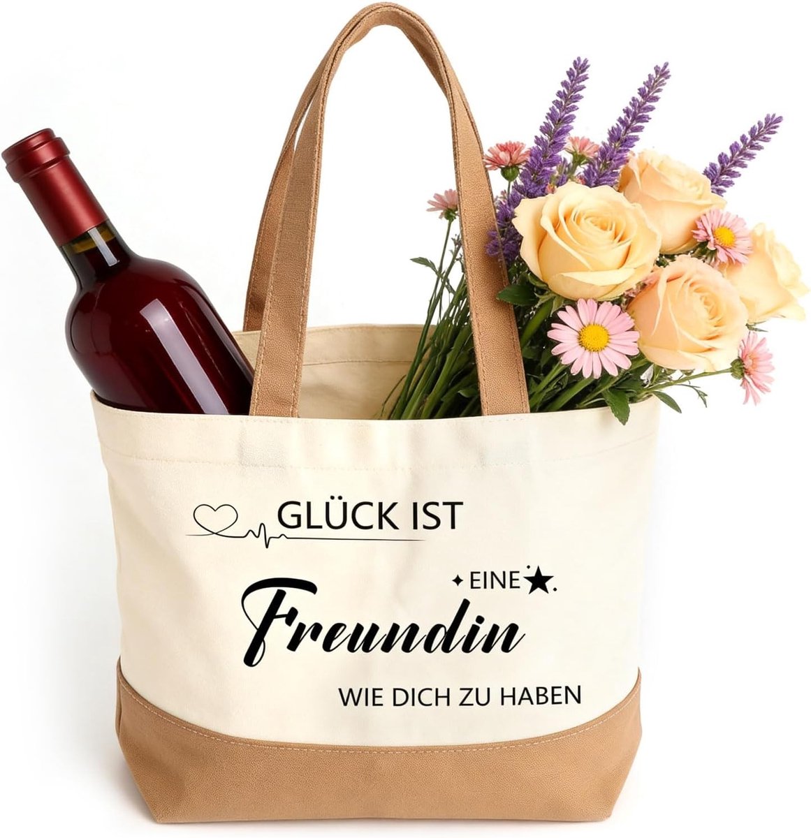 Persoonlijke Jute Tas voor Vriendin met Tekst, Draagtas voor Verjaardag, Kerst en Bedankt Geschenk