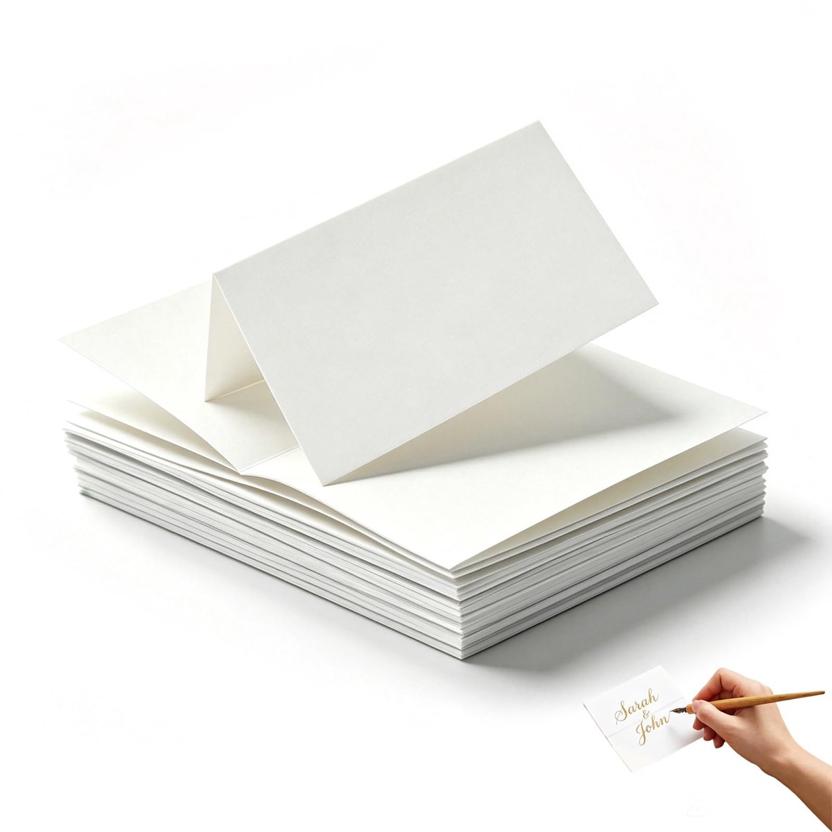 60 blanco naamkaartjes van kraftpapier, onbedrukte naamkaartjes voor bruiloften, verjaardagen, communies en andere - ShopVlot
