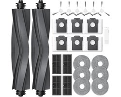 25 stuks accessoireset voor Dreame L10s Ultra Gen 2, L10s Pro Ultra Heat, L40 Ultra AE, X30 Ultra en Mova E30 Ultra robotstofzuigers - inclusief 2 hoofdborstels, 6 stofzakken, 6 reinigingsdoeken, 4 HEPA-filters en 6 zijborstels