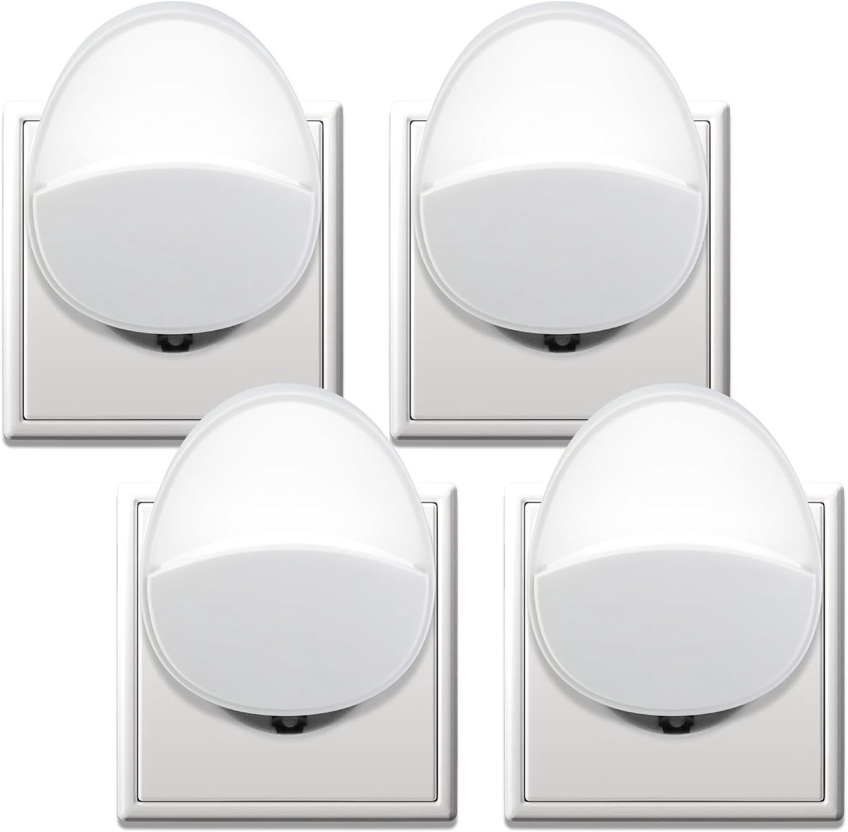 LED Nachtlampje met Schemersensor - Wit - Voor Keuken en Badkamer - Set van 4 - Voor Gezinnen