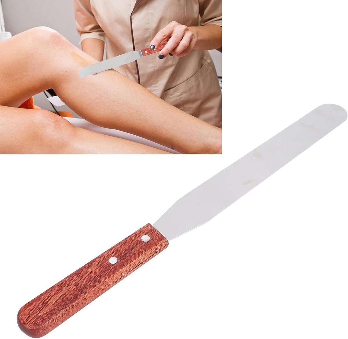Wax Spatulas - Metal Applicators - Haar Verwijderen - Ergonomisch Houten Handvat - Roestvrij Staal - Niet Van Toepassing