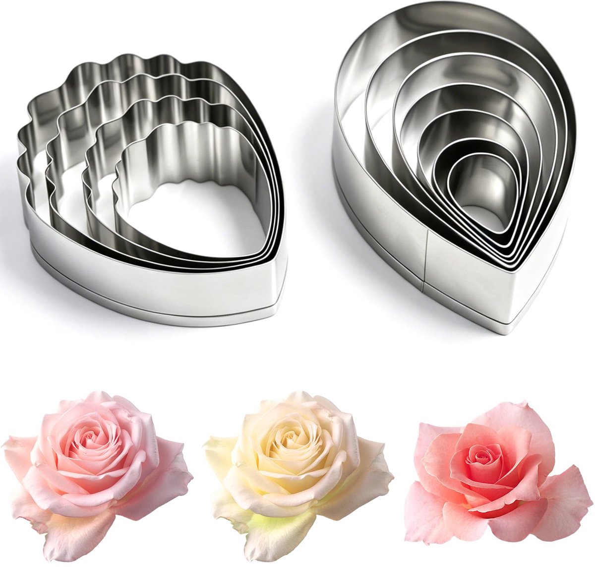 SERAVA 11 Piece Stainless Steel Cookie Cutter Set Flower Teardrop Shapes - ShopVlot