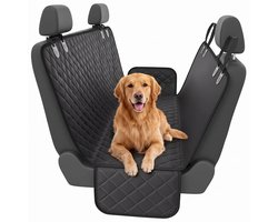 Cheqo® Hondendeken Auto Achterbank - Hondendeken Kofferbak - Beschermhoes Achterbank Hond - Hondenkleed Auto - Autodeken Hond - Autohoes Hond - Achterbankhoes - Hondenmat Auto - Hangmat Hond Auto - Autostoelhoes - Waterdicht en Antislip - Zwart