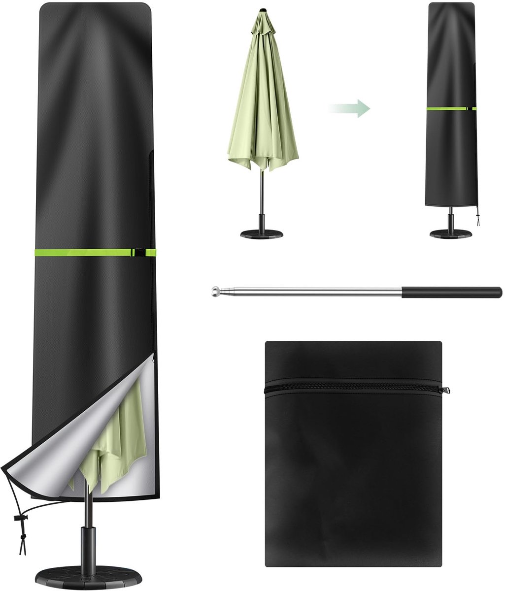 Famanu Parasolhoes van Oxford-stof 210D in zwart, geschikt voor parasols van 175 x 31/37 cm