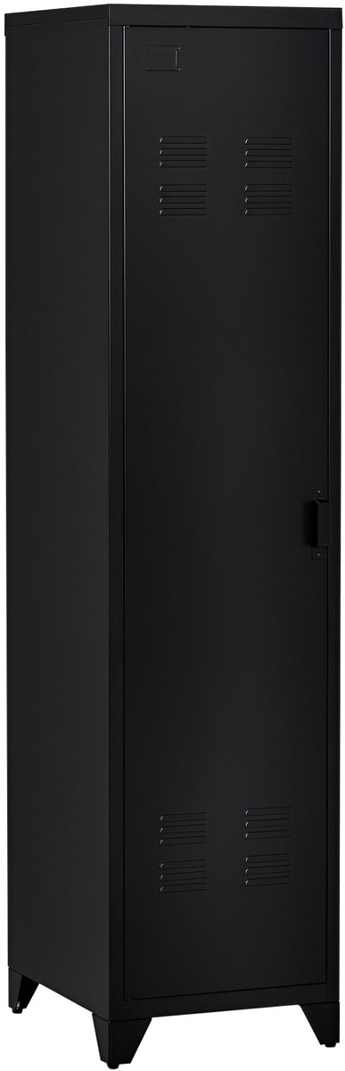 HOMCOM-Metalen Locker-43x50x180cm-Zwart