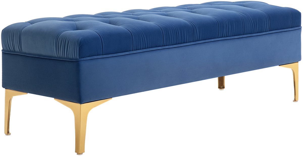 HOMCOM Opbergpoef - Polyester - 118x45x42cm - Blauw