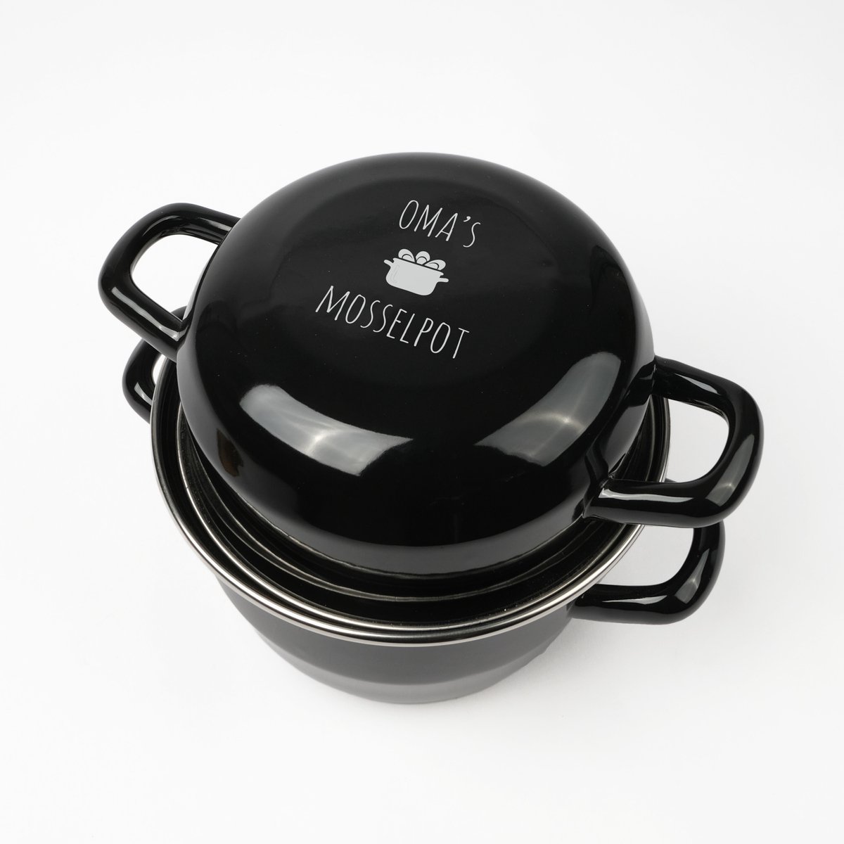 Mosselpan - Mosselpot 2 kg - OMA'S MOSSELPOT - Mosselpot met gravering - Mosselpot - Cadeau keuken