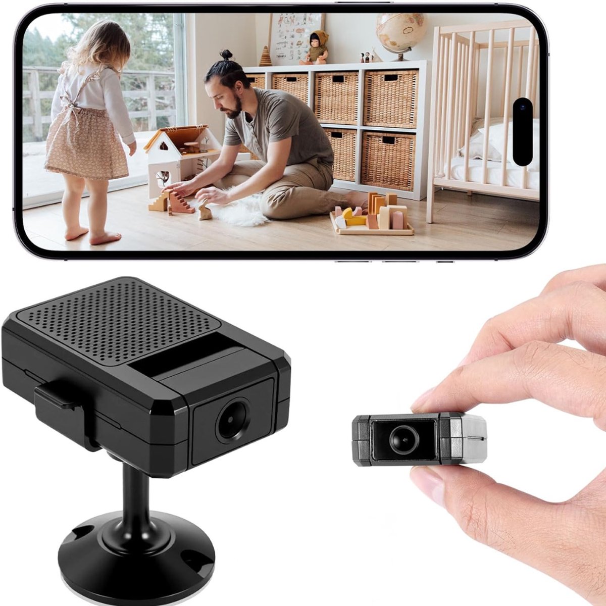 CRLYN® Mini Spionagecamera - Verborgen Camera - Beveiliging Thuis - Zwart