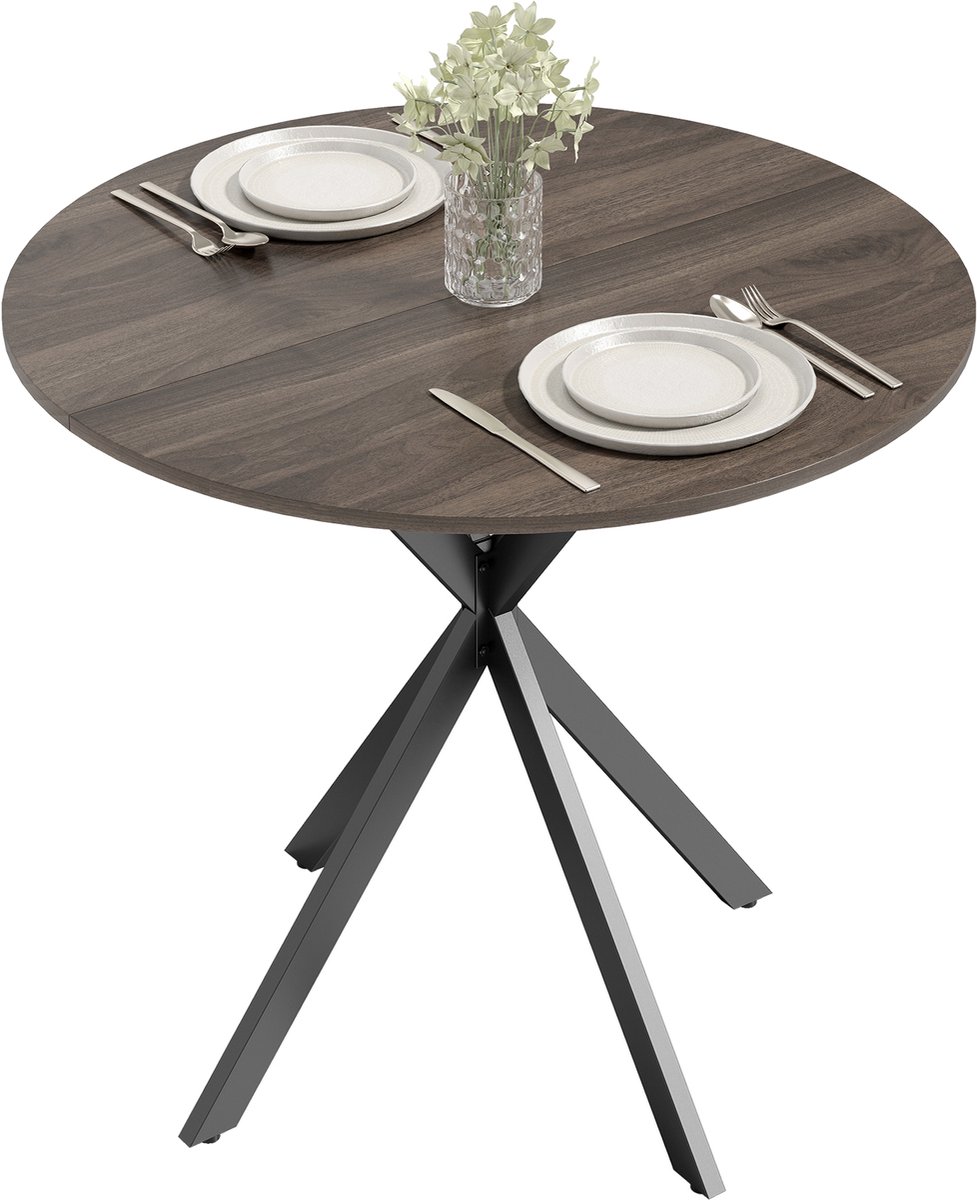 HOMCOM Eettafel - Spaanplaat - 80x80x75cm - Bruin
