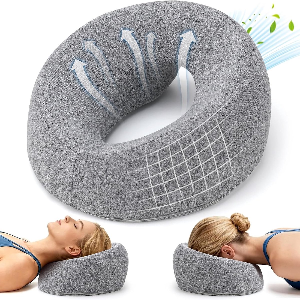 U-vormig massagekussen met hoofdopening, traagschuim voor gezichtsmassage, ideaal voor bed en salongebruik