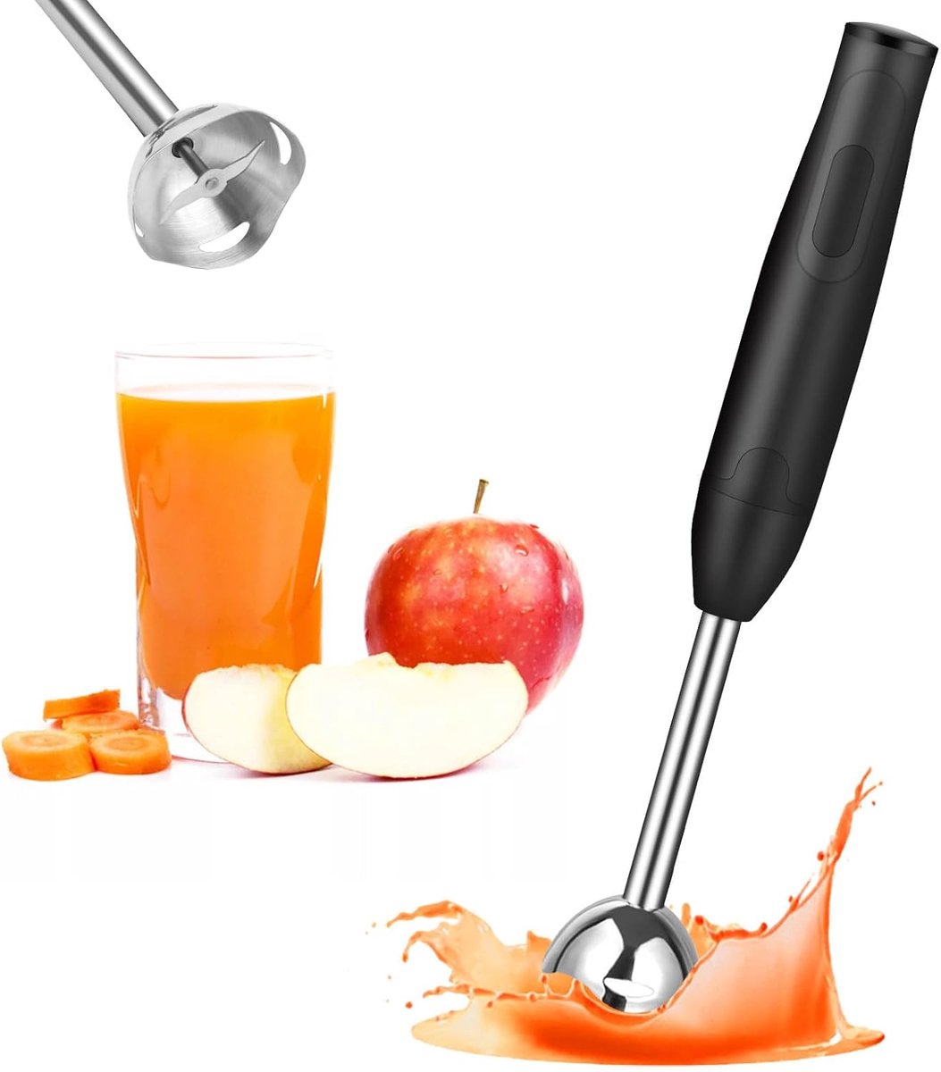 Staafmixer, 400 W, voor babyvoeding, smoothies, sauzen en soepen (zwart)