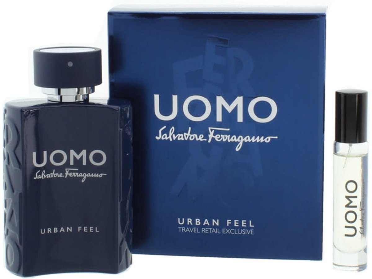 SALVATORE FERRAGAMO SET SALVATORE FERRAGAMO: UOMO URBAN FEEL, EDT, FOR MEN, 10 ML + UOMO URBAN FEEL, EDT, FOR MEN, 100 ML