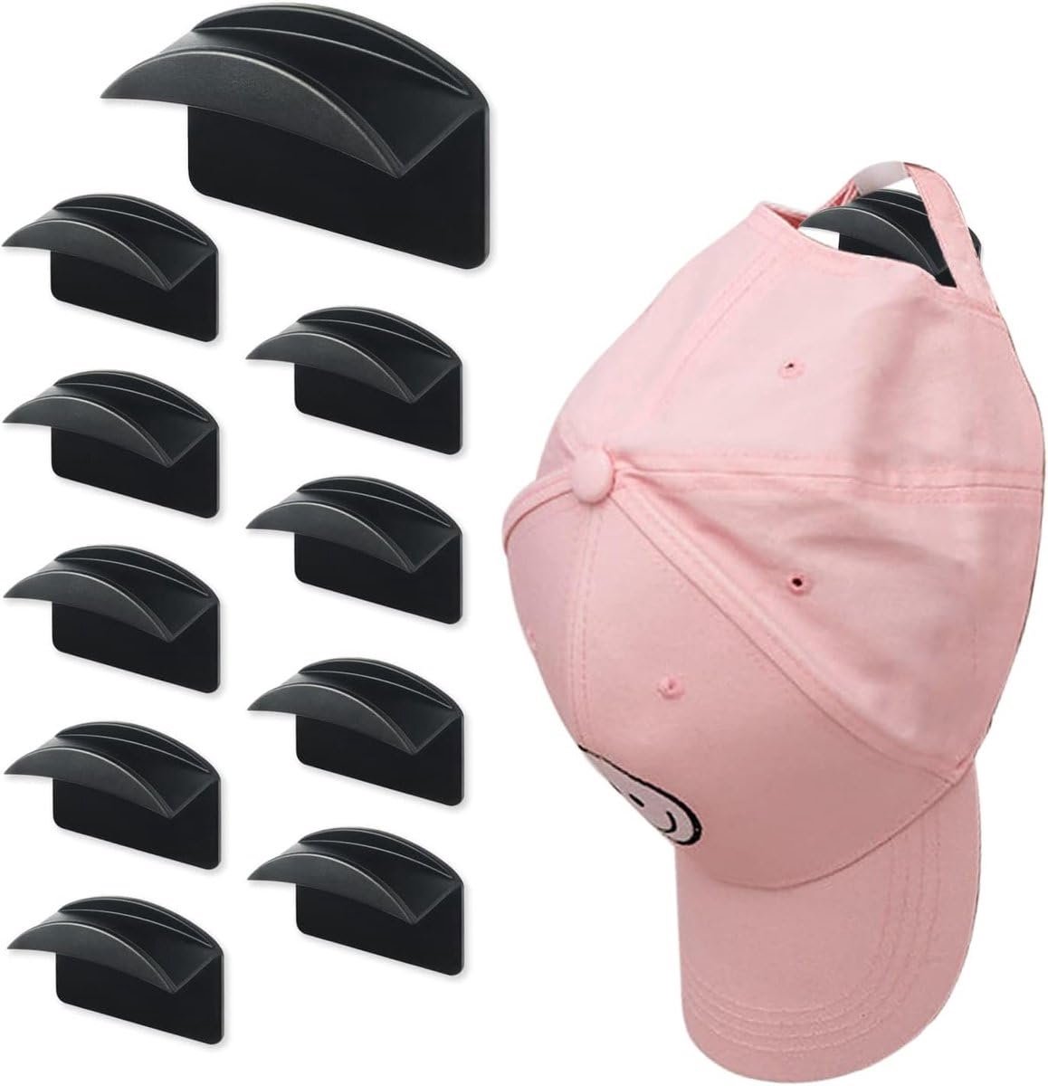 Okado Pettenhouder Muur Zelfklevend – 10 Stuks – Zwart
