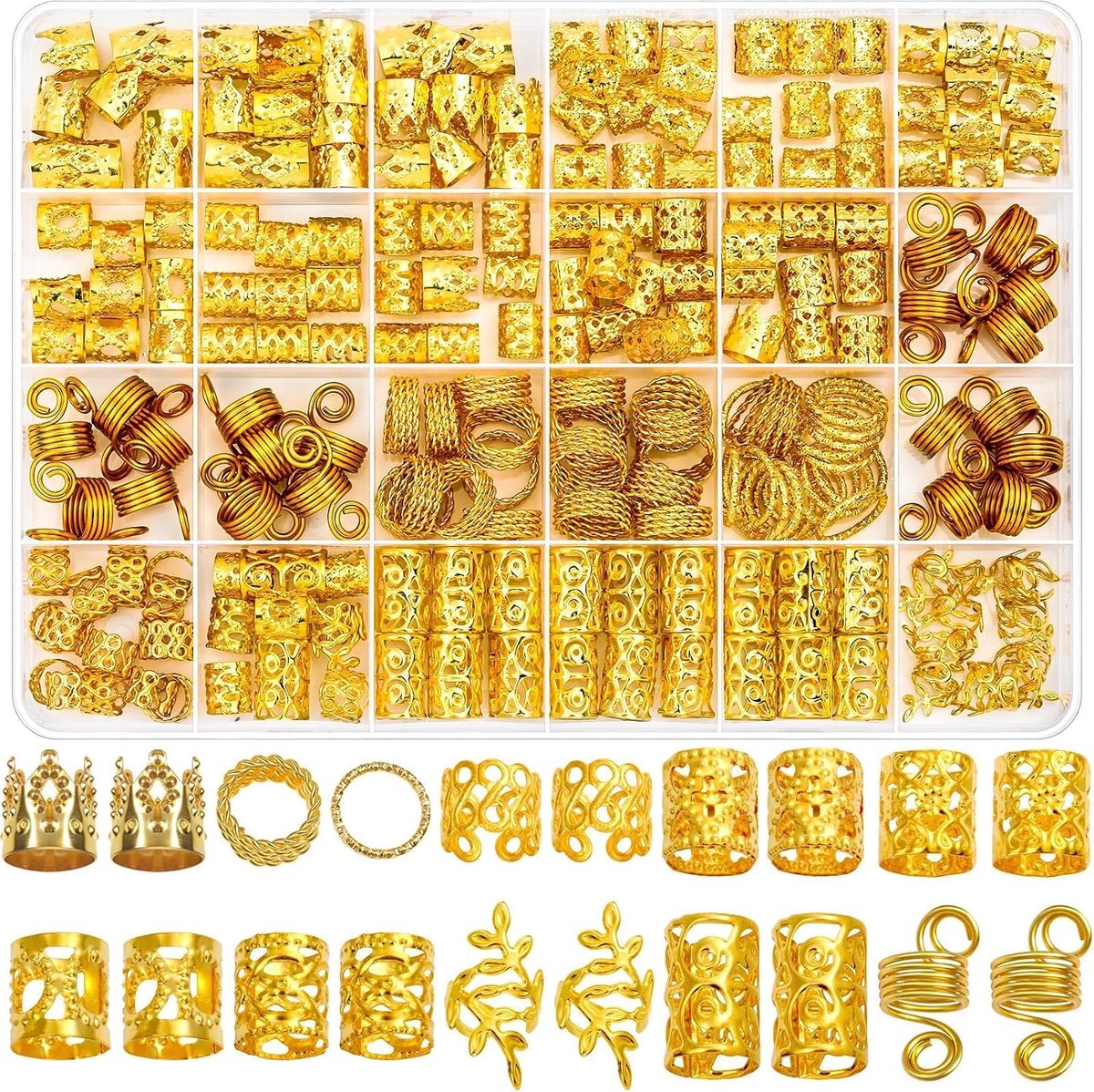 220 stuks-Hair Accessories Set-DIY Dirty Fleece Set-Dames Haar Accessories-Fleece Haar Fleece Ring-Lente Gouden Bloemen Haar Accessories-Gouden