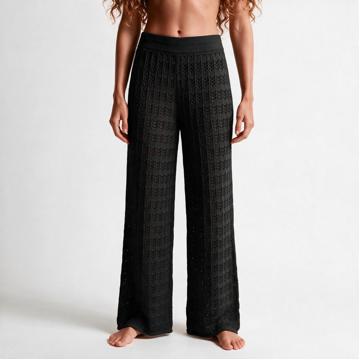 Imily Bela Dames Gehaakte Tweedelige Set met Croptop en Lange Broek