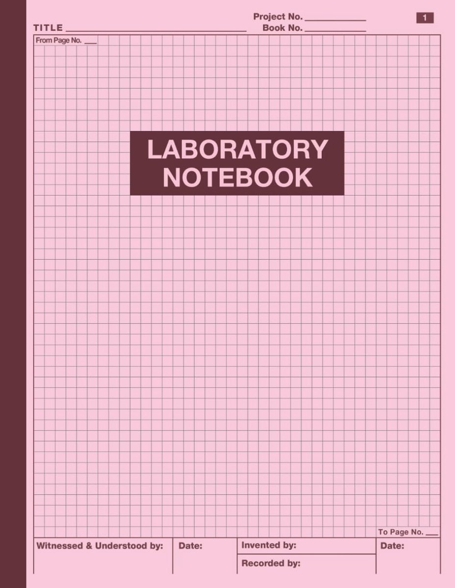 Laboratory Notebook: Simply Lab Notebook for Researchers, 105 pages, 8.5 x 11 in, Student Laboratory Notebook, Pink - ShopVlot