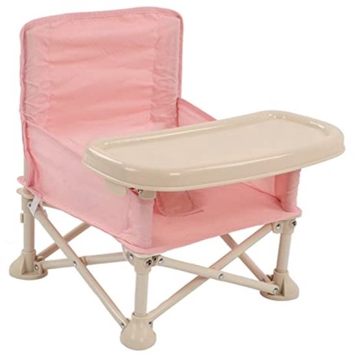 Draagbare Babystoel Stoelverhoger voor Eettafel, Camping en Strand - Vouwbare Hooge Zitstoel met Veiligheidsgordel
