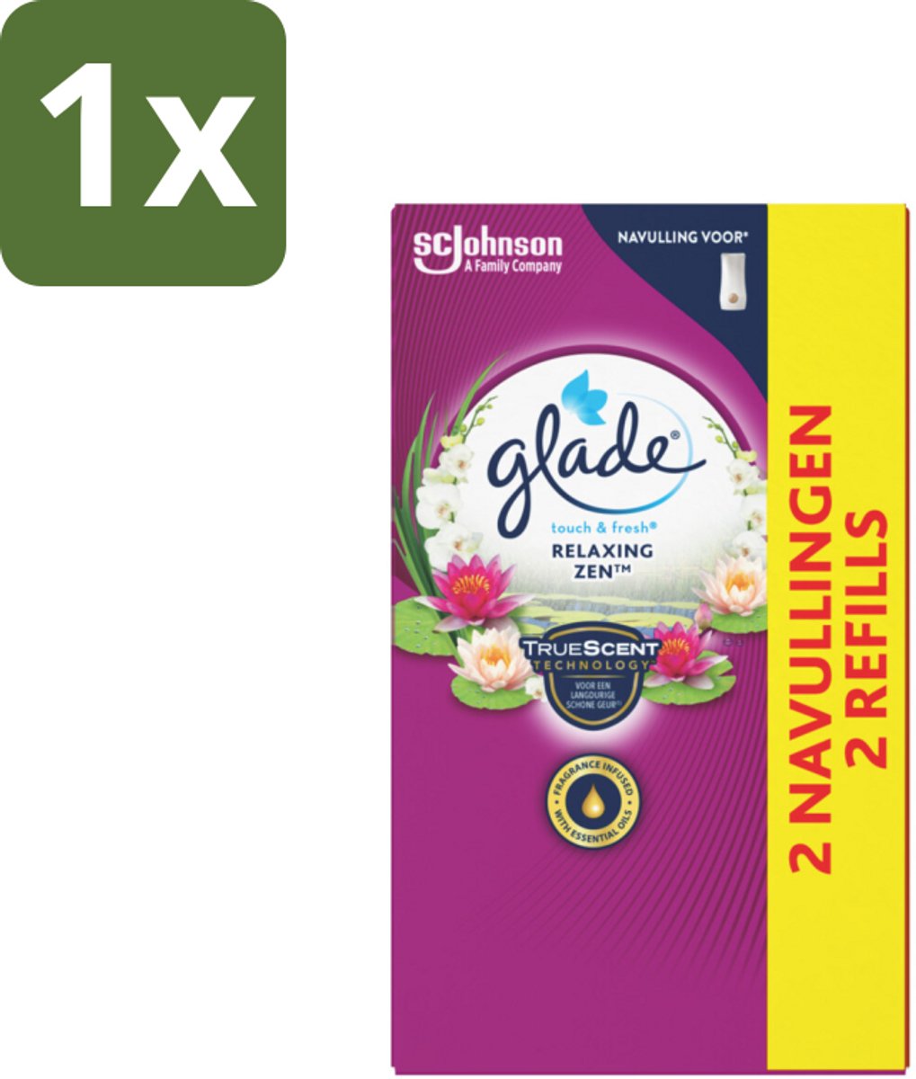 1 x Glade – Touch & Fresh Navulling – Relaxing Zen – 10 ml - Luchtverfrisser - Ontspannende Geur - Frisse Geur - Sandelhout - Appel