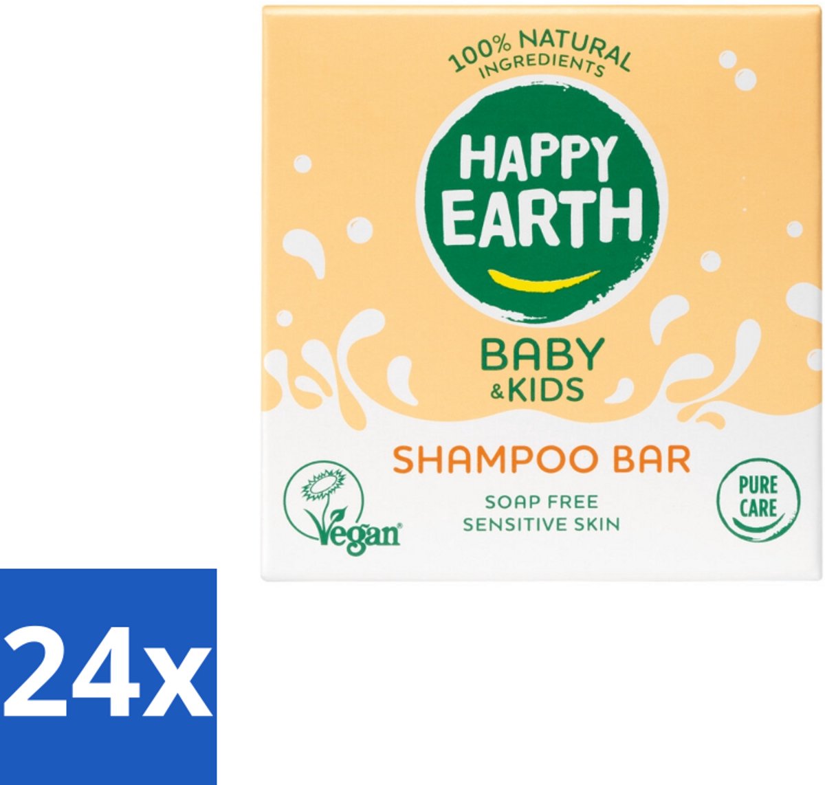 24 x Happy Earth – Shampoo Bar – 100% Natuurlijk Baby & Kids – 50 g - Baby Haar Verzorging - Kind Haar Shampoo - Natuurlijke Shampoo Bar - Zeepvrije Shampoo - Allergeen Veilig