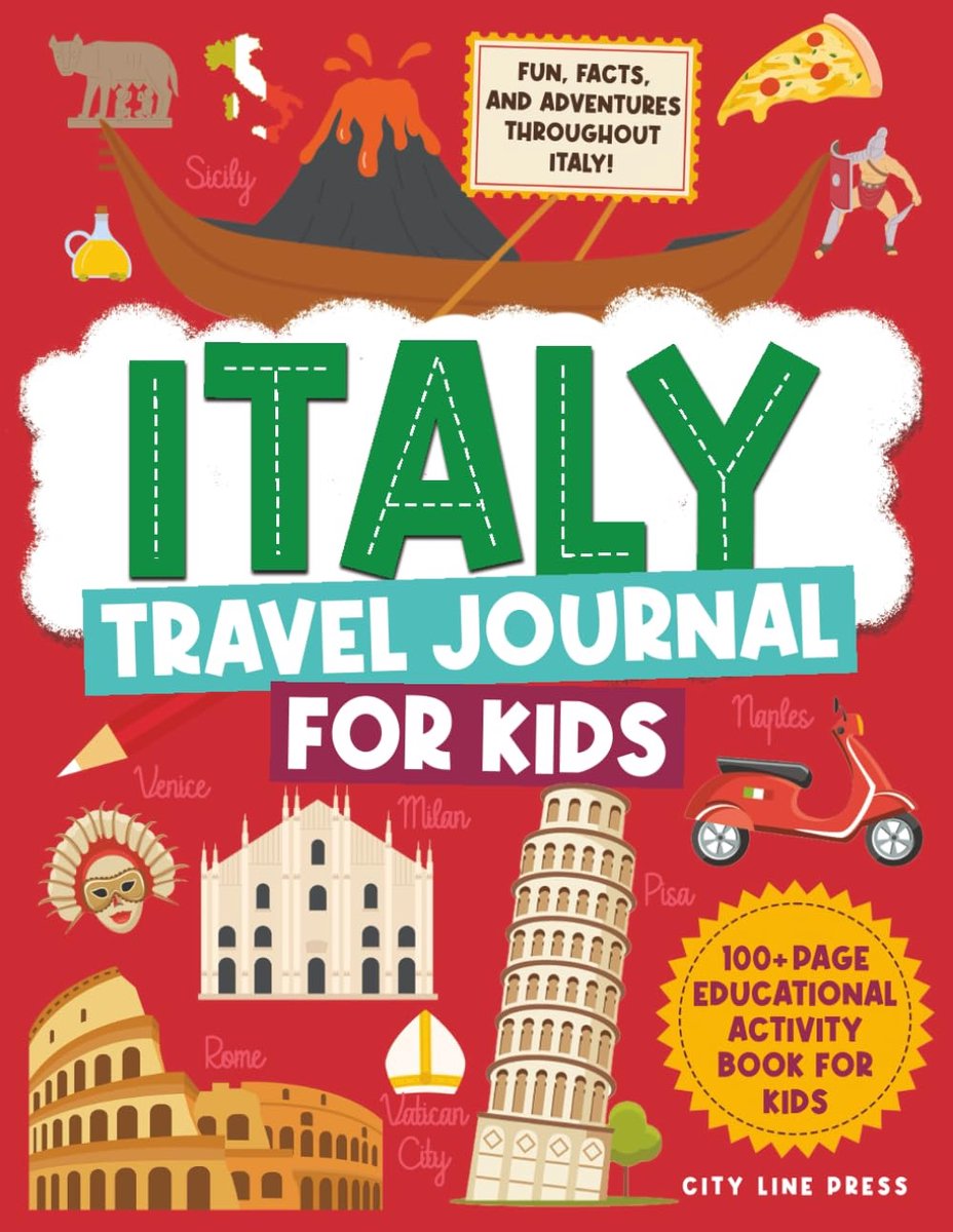 Italy Travel Journal for Kids: 100+ Page Children’s Diary Book for Kids: Fun, Facts, and Adventures in Italy. - ShopVlot