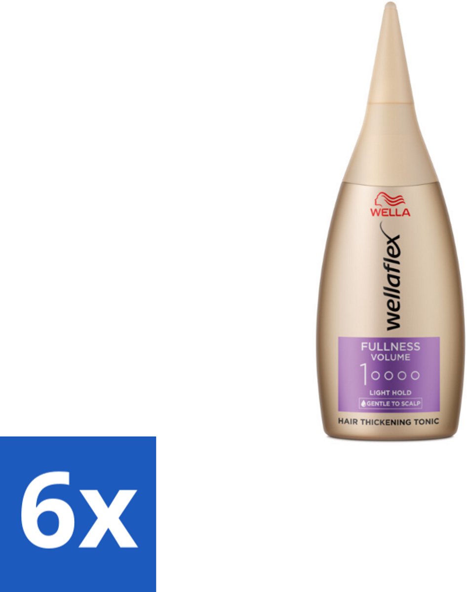 6 x Wella – Flex Fullness Volume – Haar Tonic – 100 ml - Haarverdikking - Volume - Lift - UV Bescherming - Vegan Haarverzorging