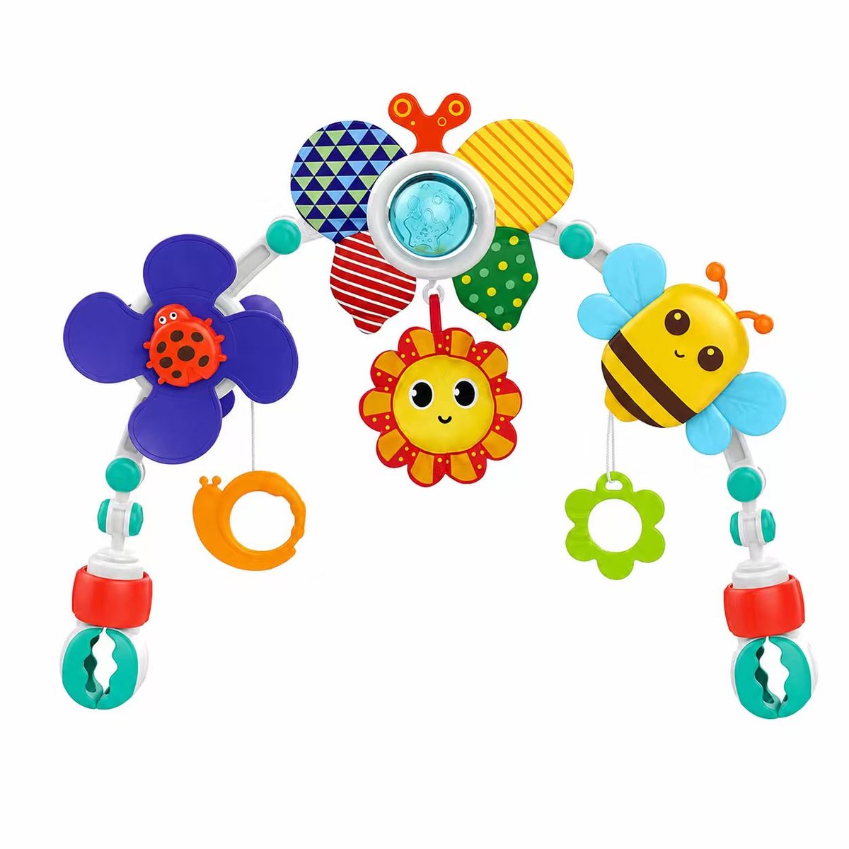 BOTC Wagenspanner - Speelboog - Speelboog voor kinderwagen - Speelgoed voor autostoeltje - Geschikt voor babywiegjes, ledikanten en kinderwagens - Babycadeau - Vlinder