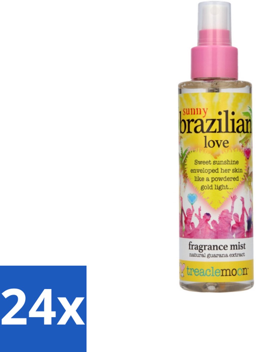 24 x Treaclemoon – Body Mist – Brazilian Love – 150 ml - Lichaamsspray - Verfrissend - Hydraterend - Guarana - Zomerse Geur
