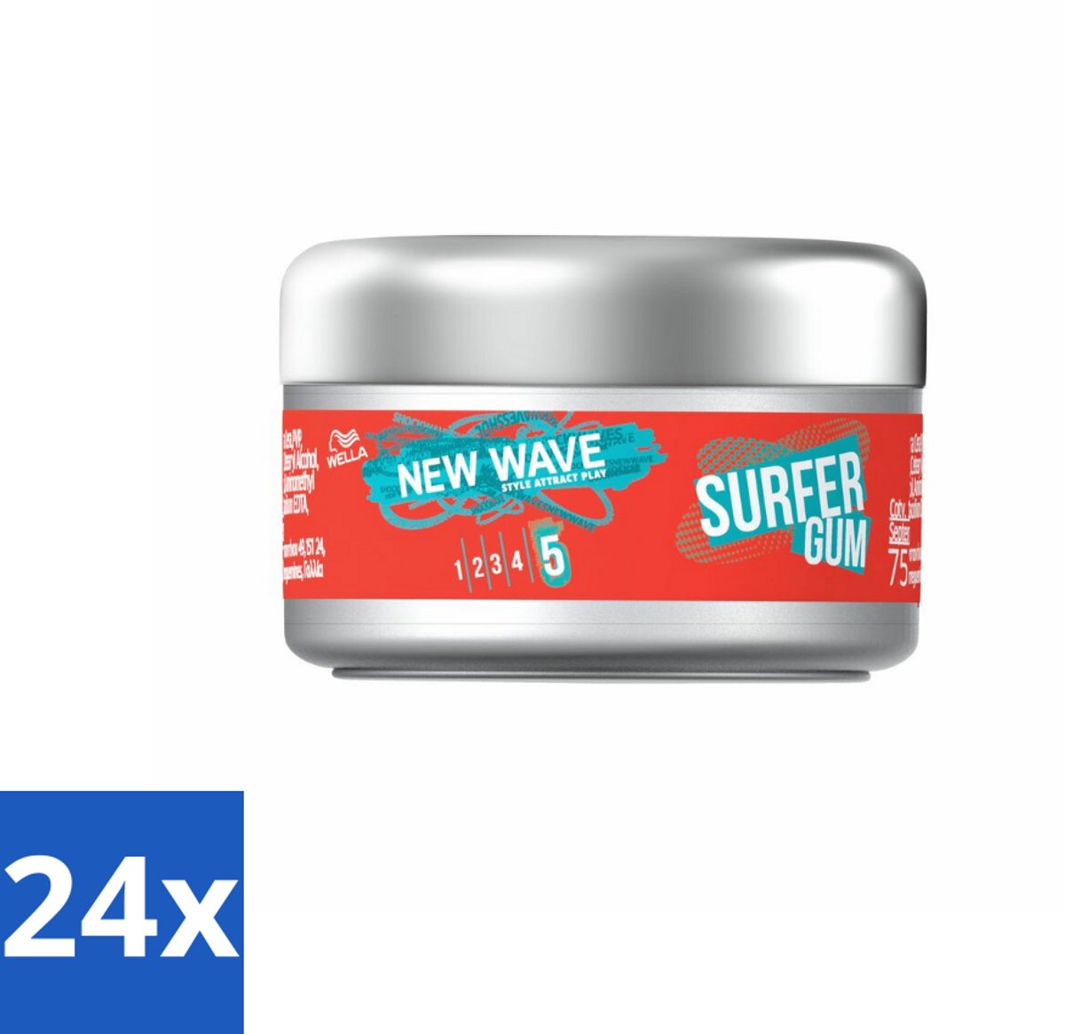 24 x Wella – New Wave Shockwaves Texture Gum - 75 ml - Haarstructuur - Haartextuur - Haardefinitie - Haarfixatie - Haarstijl