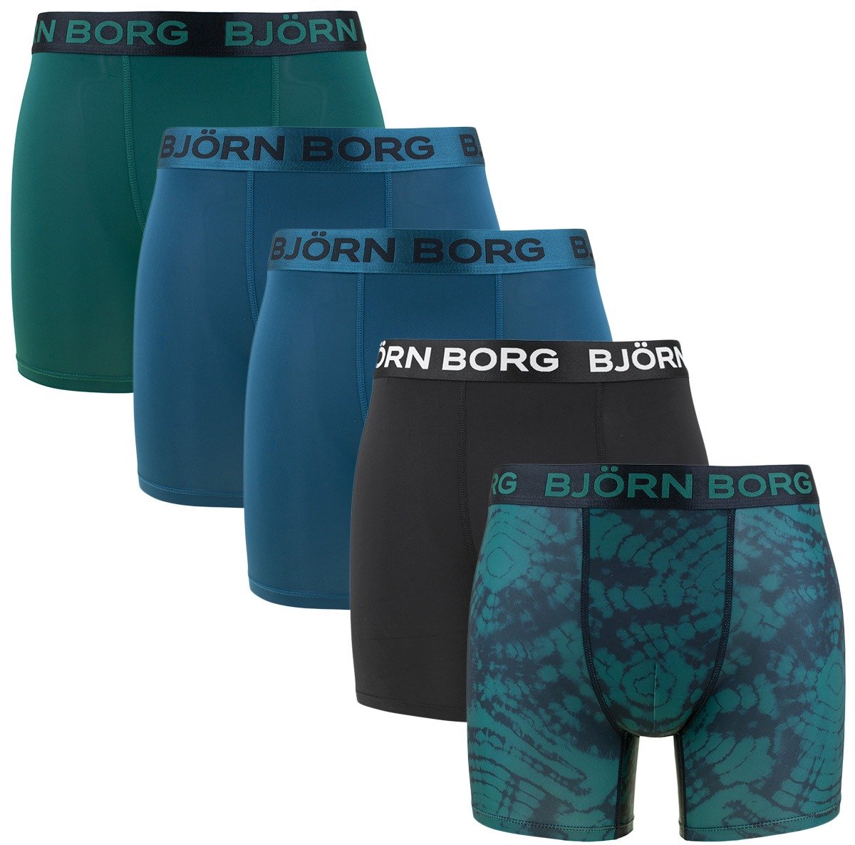 Bjorn Borg 5-pack heren boxershort - Sports Microfiber - Groen combi / L