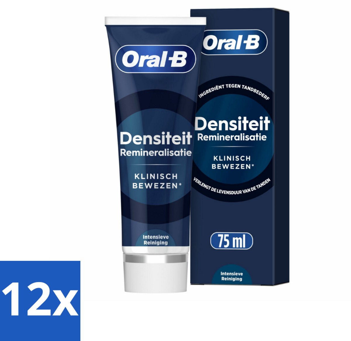 12 x Oral-B - Pro Science – Tandpasta – Clinical Density – 75 ml - Tandpasta - Remineralisatie - Calciumverlies - Glazuurbescherming - Zuurerosie