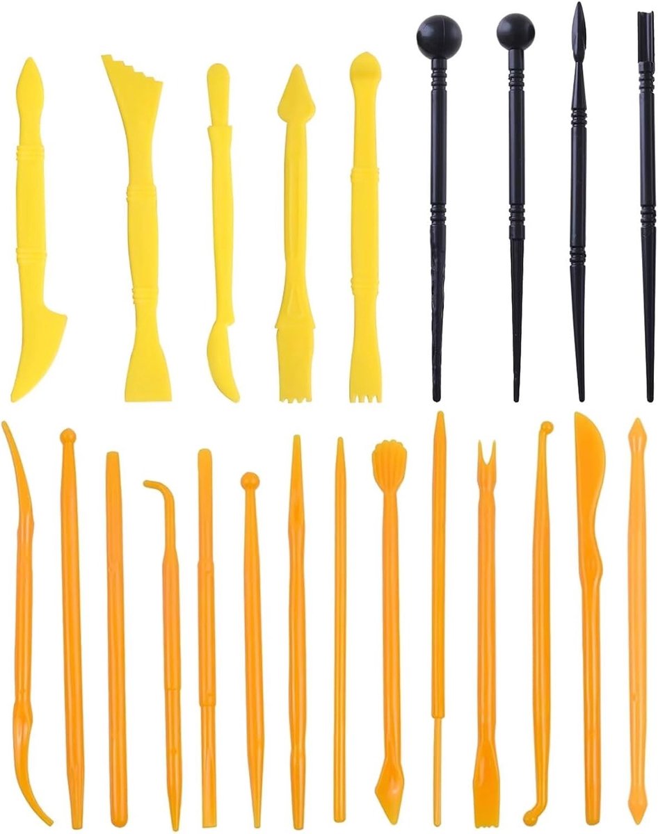 Complete Potters Tool Set van 23 Stukken voor Keramiek, Sculptuur en DIY Creaties met Modeling en Carving Gereedschap