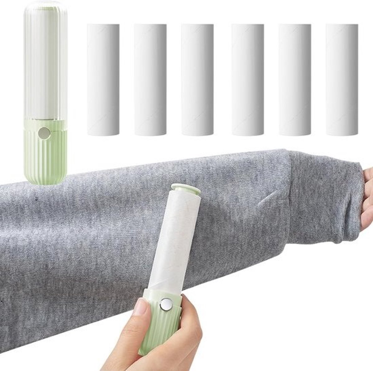7-delige pluisroller set voor kleding en tapijt - Herbruikbare en extra kleverige lintroller met navullen