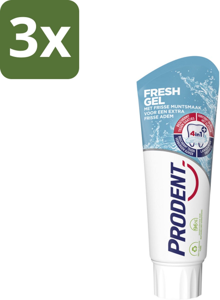 3 x Prodent – Tandpasta – Fresh Gel – 75 ml - Koffie - Koffiezetapparaat - Koffiezetapparaat Met Automatische Functie