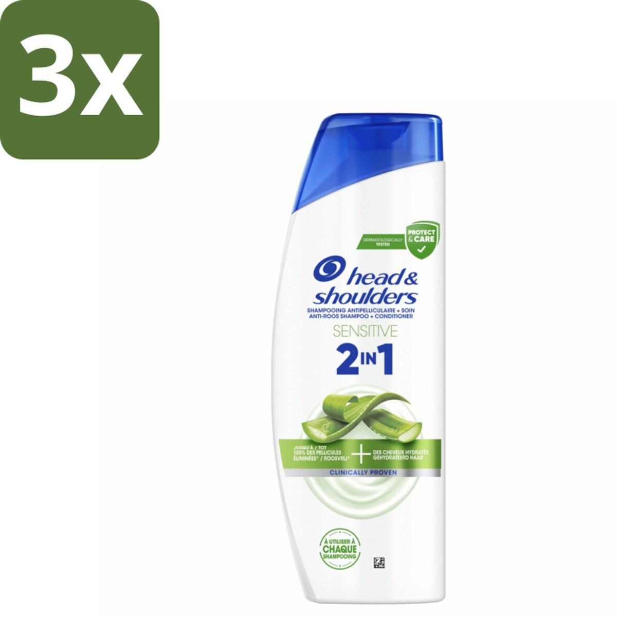 3 x Head & Shoulders – 2-in-1 – Sensitive – 300 ml - Anti-roos Shampoo - 2-in-1 Shampoo - Shampoo Tegen Roos - Hydraterende Shampoo - Dagelijkse Shampoo