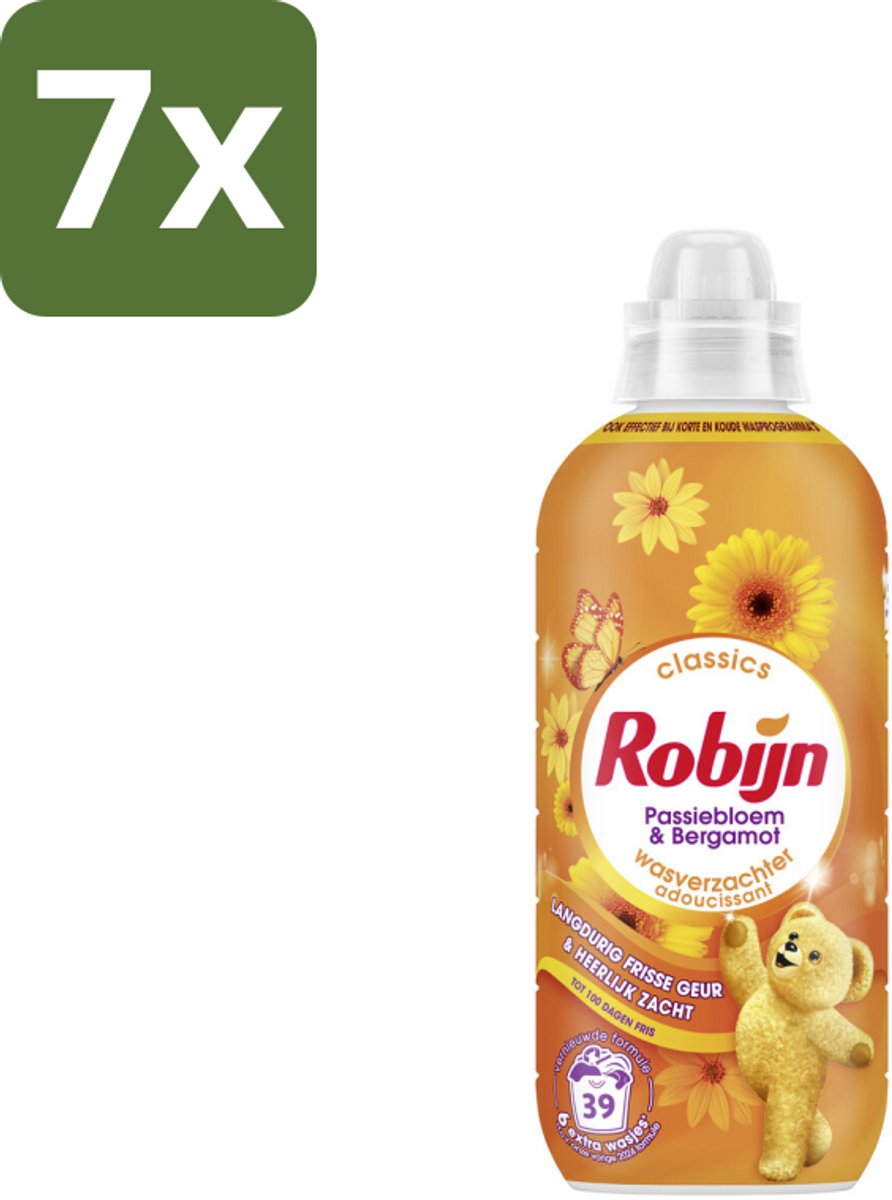 7 x Robijn – Wasverzachter – Passiebloem & Bergamot – 780 ml - Koffie - Koffiezetapparaat - Koffiezetapparaat