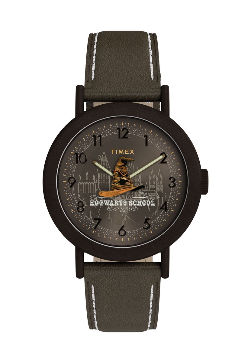 Timex Harry Potter X Timex Weekender Sorting Hat 37Mm Leather Strap Watch Quartz Analoog Horloge Bruin Kast Gemaakt Van 100% Roestvrij Staal En Een Armband Van 100% Leer 37 TW2Y77000YH