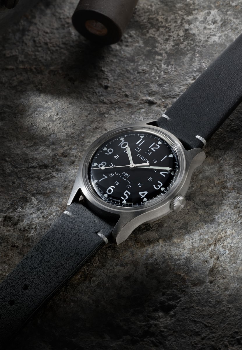 Timex Timex Mk1 Automatic 40Mm Leather Strap Watch Mechanisch Automatisch Horloge Zwart Kast Gemaakt Van 100% Roestvrij Staal En Een Armband Van 100% Leer 40 TW2Y71800AJ